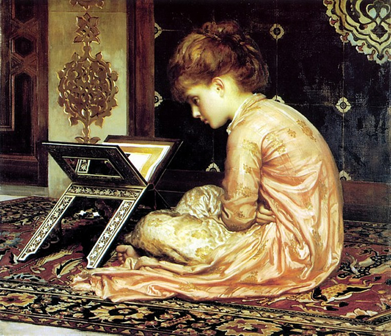 At a Reading Desk, Frederic Leighton (1877)
